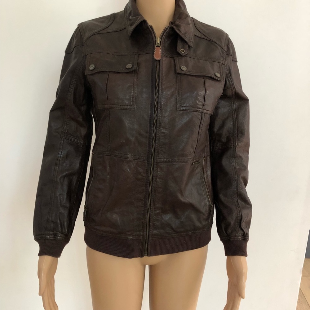 Pepe brown leather jacket